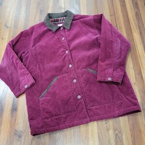 Kathy Ireland Burgundy Utility Jacket with Brown Accents